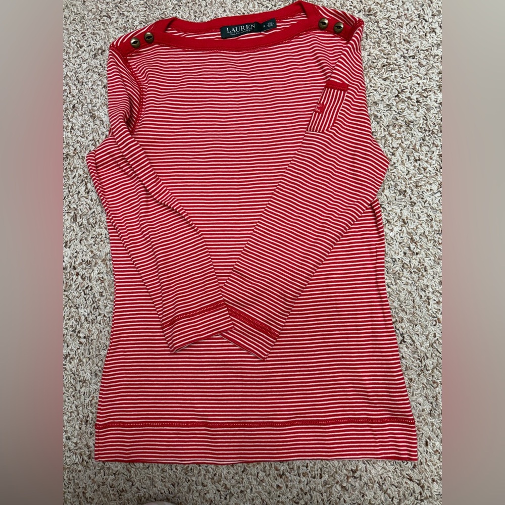 Ralph lauren Red Striped Women's Top